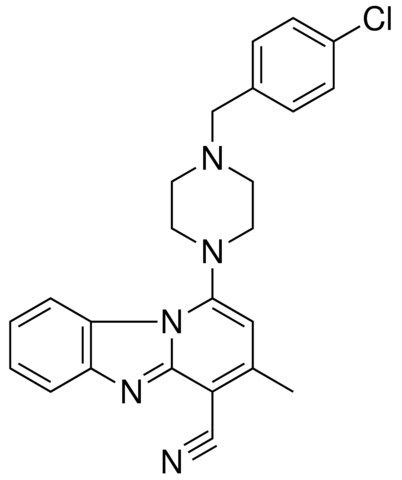 1-(4-(4-CL-BENZYL)-1-PIPERAZINYL)-3-ME-PYRIDO(1,2-A)BENZIMIDAZOLE-4-CARBONITRILE