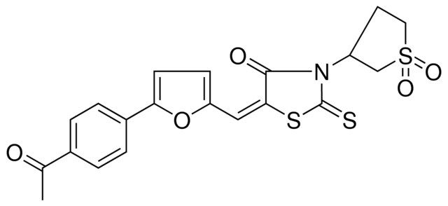 (5E)-5-{[5-(4-ACETYLPHENYL)-2-FURYL]METHYLENE}-3-(1,1-DIOXIDOTETRAHYDRO-3-THIENYL)-2-THIOXO-1,3-THIAZOLIDIN-4-ONE