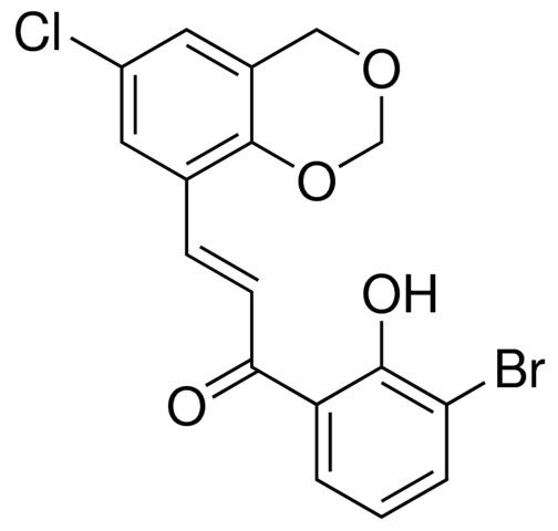 1-(3-BROMO-2-HYDROXY-PHENYL)-3-(6-CHLORO-4H-BENZO(1,3)DIOXIN-8-YL)-PROPENONE