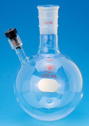 Ace round-bottom flask with threaded side-arm