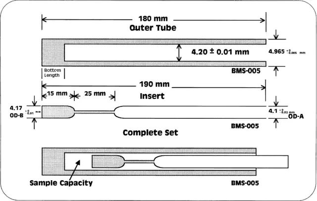 Shigemi 5 mm Symmetrical NMR microtube assembly