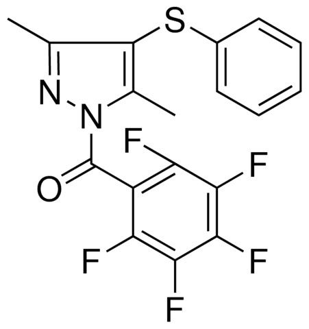 (3,5-DIMETHYL-4-PHENYLSULFANYL-PYRAZOL-1-YL)-(2,3,4,5,6-PENTAFLUORO-PH)METHANONE