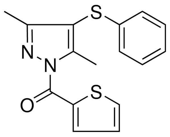 (3,5-DIMETHYL-4-PHENYLSULFANYL-PYRAZOL-1-YL)-THIOPHEN-2-YL-METHANONE