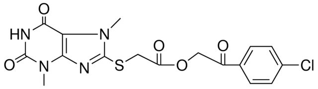 (3,7-DI-ME-2,6-DIOXO-PURIN-8-YLSULFANYL)-ACETIC ACID 2-(4-CL-PH)-2-OXO-ET ESTER