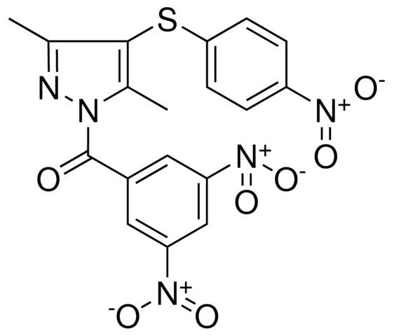 (3,5-DIMETHYL-4-(4-NITRO-PHENYLSULFANYL)-PYRAZOL-1-YL)-(3,5-DINITRO-PH)METHANONE