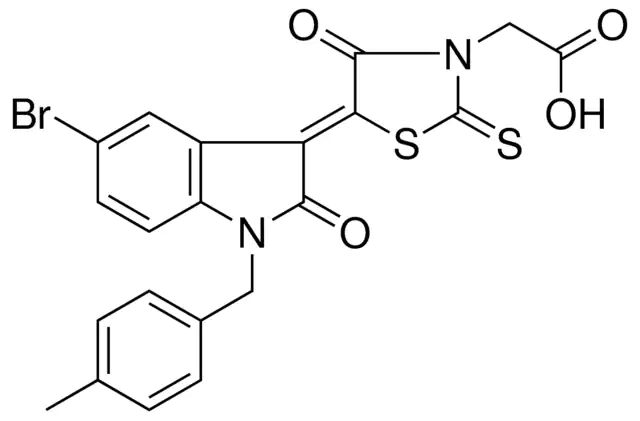 {(5Z)-5-[5-BROMO-1-(4-METHYLBENZYL)-2-OXO-1,2-DIHYDRO-3H-INDOL-3-YLIDENE]-4-OXO-2-THIOXO-1,3-THIAZOLIDIN-3-YL}ACETIC ACID