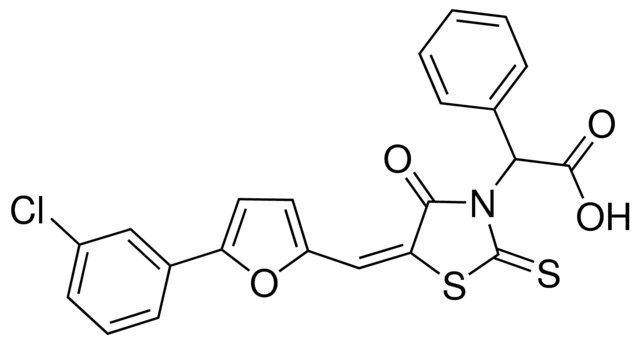 ((5E)-5-{[5-(3-CHLOROPHENYL)-2-FURYL]METHYLENE}-4-OXO-2-THIOXO-1,3-THIAZOLIDIN-3-YL)(PHENYL)ACETIC ACID