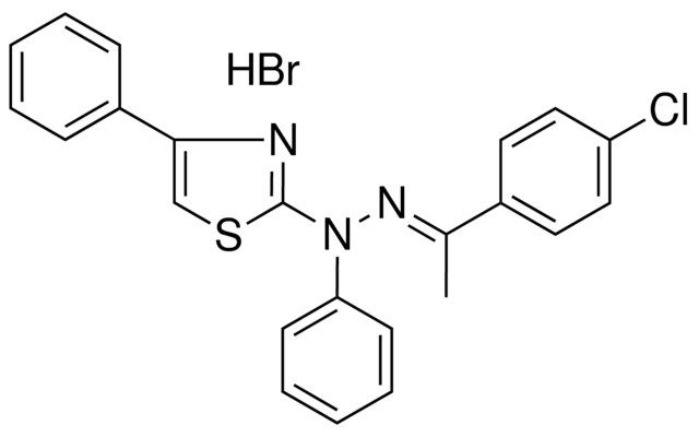 (1E)-1-(4-CHLOROPHENYL)ETHANONE PHENYL(4-PHENYL-1,3-THIAZOL-2-YL)HYDRAZONE HYDROBROMIDE