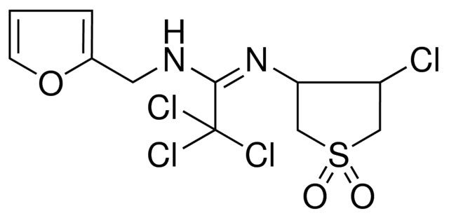 (1E)-2,2,2-TRICHLORO-N'-(4-CHLORO-1,1-DIOXIDOTETRAHYDRO-3-THIENYL)-N-(2-FURYLMETHYL)ETHANIMIDAMIDE