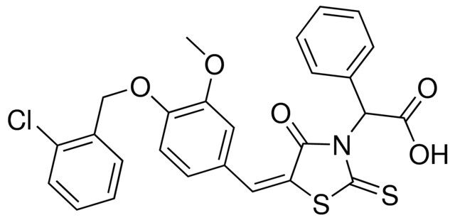 ((5E)-5-{4-[(2-CHLOROBENZYL)OXY]-3-METHOXYBENZYLIDENE}-4-OXO-2-THIOXO-1,3-THIAZOLIDIN-3-YL)(PHENYL)ACETIC ACID