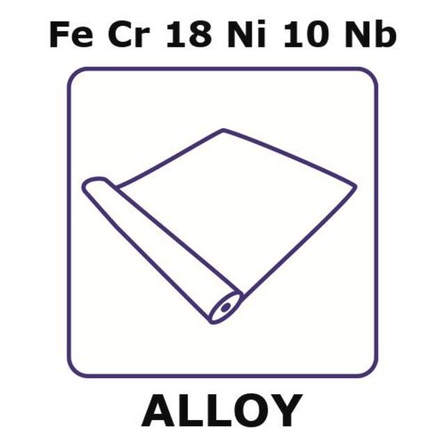 Stainless Steel-AISI 347 alloy, FeCr18Ni10Nb