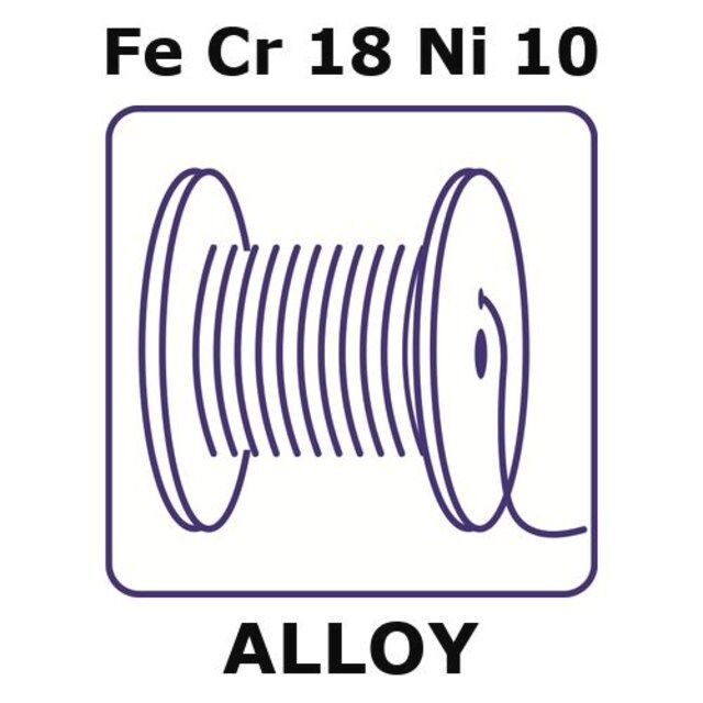 Stainless steel-AISI 304L alloy, Fe/Cr18/Ni10