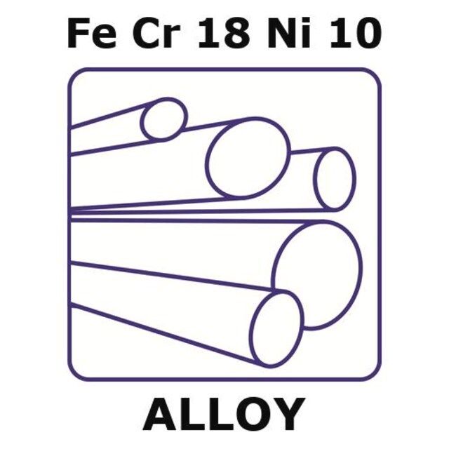 Stainless steel-AISI 304L alloy, Fe/Cr18/Ni10