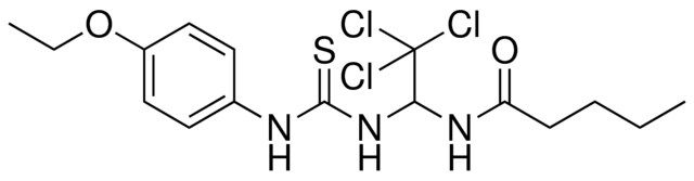 PENTANOIC ACID (2,2,2-TRICHLORO-1-(3-(4-ETHOXY-PHENYL)-THIOUREIDO)-ETHYL)-AMIDE