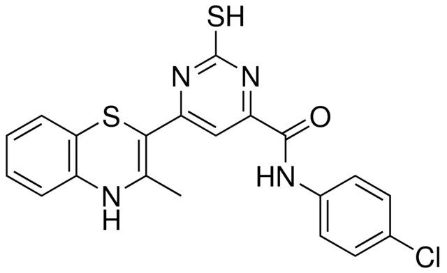 N-(4-CL-PH)-2-MERCAPTO-6-(3-ME-4H-1,4-BENZOTHIAZIN-2-YL)-4-PYRIMIDINECARBOXAMIDE