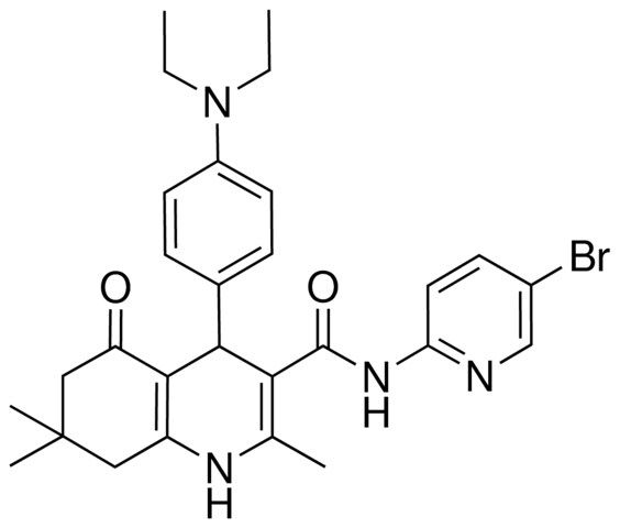 N-(5-BROMO-2-PYRIDINYL)-4-[4-(DIETHYLAMINO)PHENYL]-2,7,7-TRIMETHYL-5-OXO-1,4,5,6,7,8-HEXAHYDRO-3-QUINOLINECARBOXAMIDE