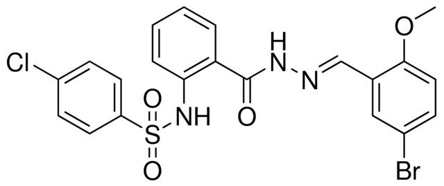 N-(2-((2-(5-BR-2-MEO-BENZYLIDENE)HYDRAZINO)CARBONYL)PH)-4-CL-BENZENESULFONAMIDE