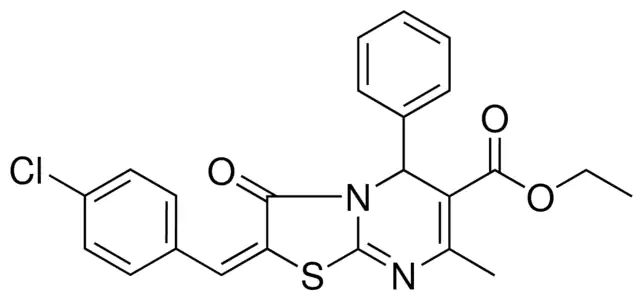 ETHYL (2E)-2-(4-CHLOROBENZYLIDENE)-7-METHYL-3-OXO-5-PHENYL-2,3-DIHYDRO-5H-[1,3]THIAZOLO[3,2-A]PYRIMIDINE-6-CARBOXYLATE