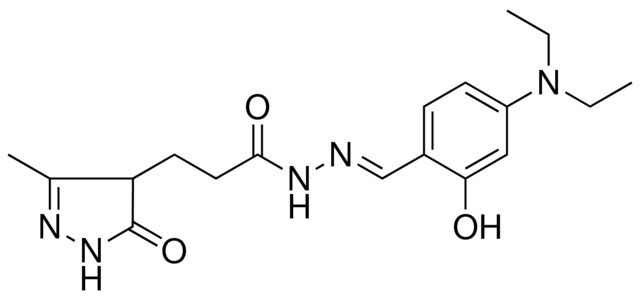 N'-{(E)-[4-(DIETHYLAMINO)-2-HYDROXYPHENYL]METHYLIDENE}-3-(3-METHYL-5-OXO-4,5-DIHYDRO-1H-PYRAZOL-4-YL)PROPANOHYDRAZIDE