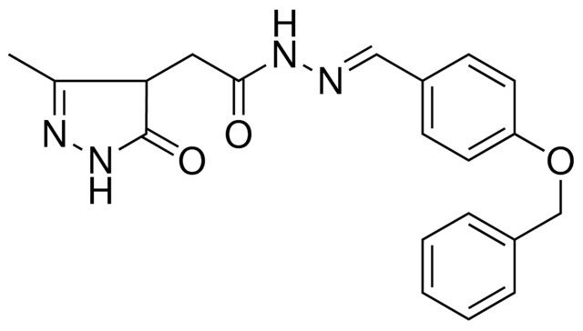 N'-{(E)-[4-(BENZYLOXY)PHENYL]METHYLIDENE}-2-(3-METHYL-5-OXO-4,5-DIHYDRO-1H-PYRAZOL-4-YL)ACETOHYDRAZIDE