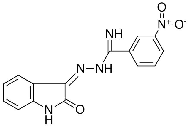 N'-(2,3-DIHYDRO-2-OXO-3-INDOLYLIDINEAMINO)-3-NITROBENZAMIDINE