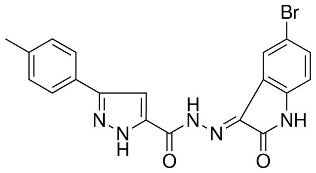 N'-[(3E)-5-BROMO-2-OXO-1,2-DIHYDRO-3H-INDOL-3-YLIDENE]-3-(4-METHYLPHENYL)-1H-PYRAZOLE-5-CARBOHYDRAZIDE