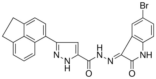 N'-[(3E)-5-BROMO-2-OXO-1,2-DIHYDRO-3H-INDOL-3-YLIDENE]-3-(1,2-DIHYDRO-5-ACENAPHTHYLENYL)-1H-PYRAZOLE-5-CARBOHYDRAZIDE