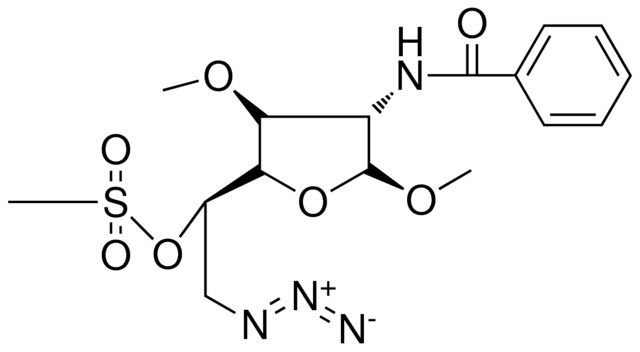 METHANESULFONIC ACID 2-AZIDO-1-(4-BENZOYLAMINO-3,5-DI-MEO-4H-FURAN-2-YL)ET ESTER