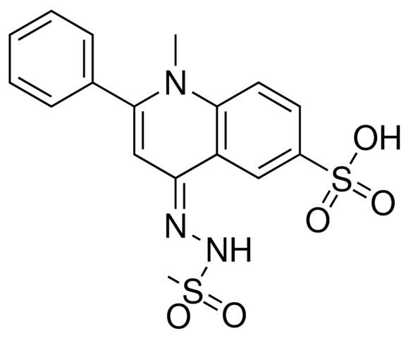 METHANESULFONIC ACID (1-METHYL-2-PHENYL-6-SULFO-4(1H)-QUINOLYLIDENE) HYDRAZIDE