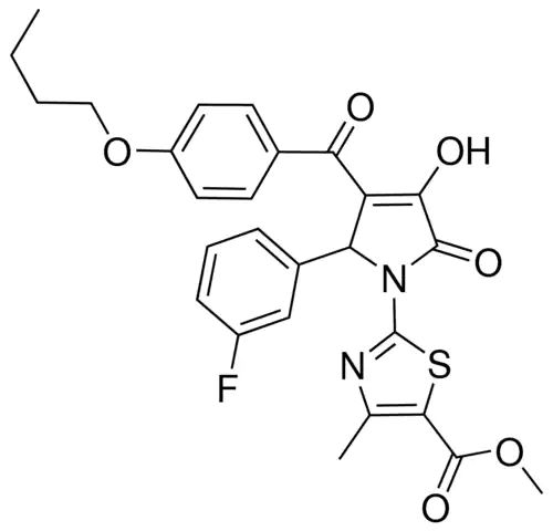 METHYL 2-[3-(4-BUTOXYBENZOYL)-2-(3-FLUOROPHENYL)-4-HYDROXY-5-OXO-2,5-DIHYDRO-1H-PYRROL-1-YL]-4-METHYL-1,3-THIAZOLE-5-CARBOXYLATE