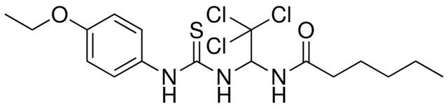 HEXANOIC ACID (2,2,2-TRICHLORO-1-(3-(4-ETHOXY-PHENYL)-THIOUREIDO)-ETHYL)-AMIDE