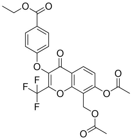 ETHYL 4-{[7-(ACETYLOXY)-8-[(ACETYLOXY)METHYL]-4-OXO-2-(TRIFLUOROMETHYL)-4H-CHROMEN-3-YL]OXY}BENZOATE