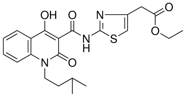 ETHYL (2-{[(4-HYDROXY-1-ISOPENTYL-2-OXO-1,2-DIHYDRO-3-QUINOLINYL)CARBONYL]AMINO}-1,3-THIAZOL-4-YL)ACETATE