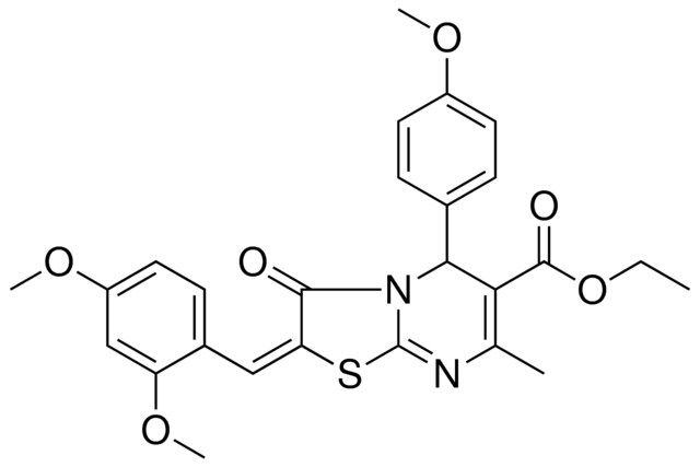 ETHYL (2E)-2-(2,4-DIMETHOXYBENZYLIDENE)-5-(4-METHOXYPHENYL)-7-METHYL-3-OXO-2,3-DIHYDRO-5H-[1,3]THIAZOLO[3,2-A]PYRIMIDINE-6-CARBOXYLATE