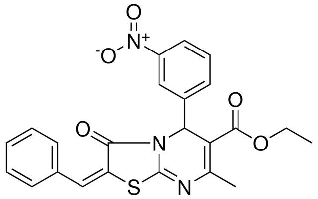 ETHYL (2E)-2-BENZYLIDENE-7-METHYL-5-(3-NITROPHENYL)-3-OXO-2,3-DIHYDRO-5H-[1,3]THIAZOLO[3,2-A]PYRIMIDINE-6-CARBOXYLATE