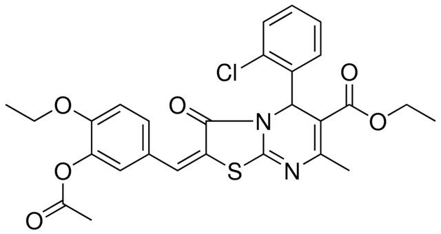 ETHYL (2E)-2-[3-(ACETYLOXY)-4-ETHOXYBENZYLIDENE]-5-(2-CHLOROPHENYL)-7-METHYL-3-OXO-2,3-DIHYDRO-5H-[1,3]THIAZOLO[3,2-A]PYRIMIDINE-6-CARBOXYLATE