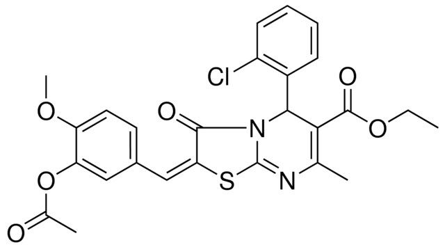 ETHYL (2E)-2-[3-(ACETYLOXY)-4-METHOXYBENZYLIDENE]-5-(2-CHLOROPHENYL)-7-METHYL-3-OXO-2,3-DIHYDRO-5H-[1,3]THIAZOLO[3,2-A]PYRIMIDINE-6-CARBOXYLATE