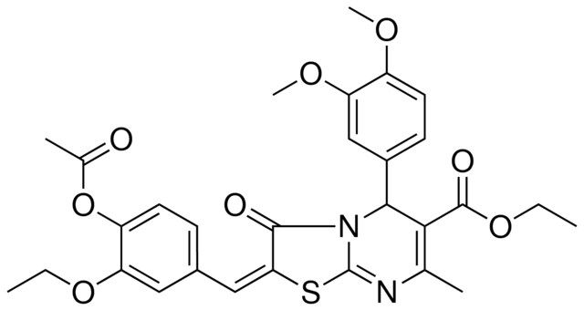 ETHYL (2E)-2-[4-(ACETYLOXY)-3-ETHOXYBENZYLIDENE]-5-(3,4-DIMETHOXYPHENYL)-7-METHYL-3-OXO-2,3-DIHYDRO-5H-[1,3]THIAZOLO[3,2-A]PYRIMIDINE-6-CARBOXYLATE