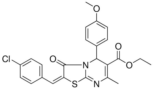 ETHYL (2E)-2-(4-CHLOROBENZYLIDENE)-5-(4-METHOXYPHENYL)-7-METHYL-3-OXO-2,3-DIHYDRO-5H-[1,3]THIAZOLO[3,2-A]PYRIMIDINE-6-CARBOXYLATE