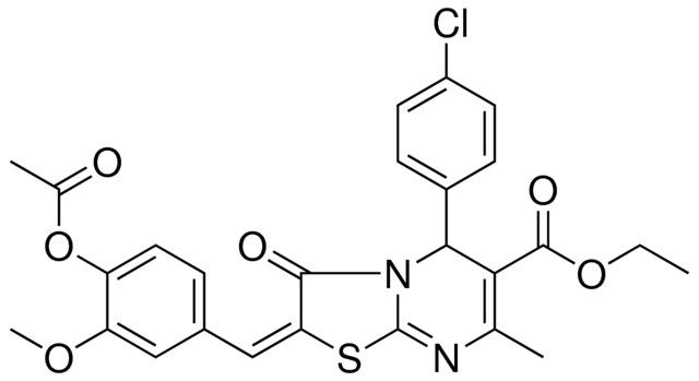 ETHYL (2E)-2-[4-(ACETYLOXY)-3-METHOXYBENZYLIDENE]-5-(4-CHLOROPHENYL)-7-METHYL-3-OXO-2,3-DIHYDRO-5H-[1,3]THIAZOLO[3,2-A]PYRIMIDINE-6-CARBOXYLATE