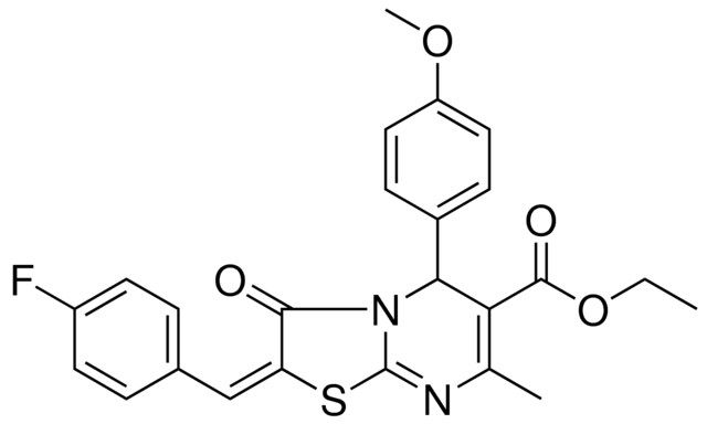 ETHYL (2E)-2-(4-FLUOROBENZYLIDENE)-5-(4-METHOXYPHENYL)-7-METHYL-3-OXO-2,3-DIHYDRO-5H-[1,3]THIAZOLO[3,2-A]PYRIMIDINE-6-CARBOXYLATE