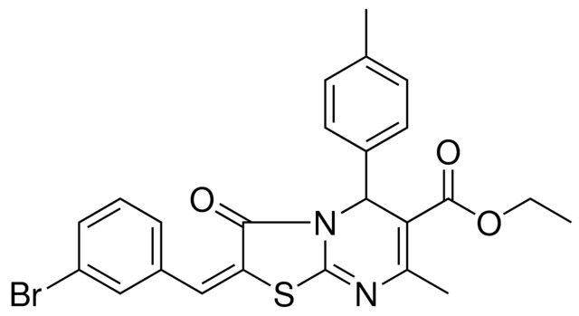 ETHYL (2E)-2-(3-BROMOBENZYLIDENE)-7-METHYL-5-(4-METHYLPHENYL)-3-OXO-2,3-DIHYDRO-5H-[1,3]THIAZOLO[3,2-A]PYRIMIDINE-6-CARBOXYLATE