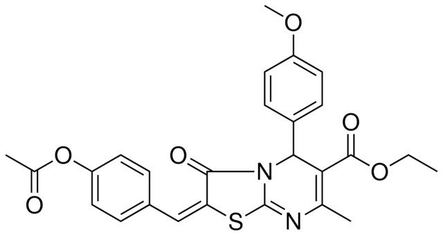 ETHYL (2E)-2-[4-(ACETYLOXY)BENZYLIDENE]-5-(4-METHOXYPHENYL)-7-METHYL-3-OXO-2,3-DIHYDRO-5H-[1,3]THIAZOLO[3,2-A]PYRIMIDINE-6-CARBOXYLATE