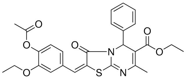 ETHYL (2E)-2-[4-(ACETYLOXY)-3-ETHOXYBENZYLIDENE]-7-METHYL-3-OXO-5-PHENYL-2,3-DIHYDRO-5H-[1,3]THIAZOLO[3,2-A]PYRIMIDINE-6-CARBOXYLATE