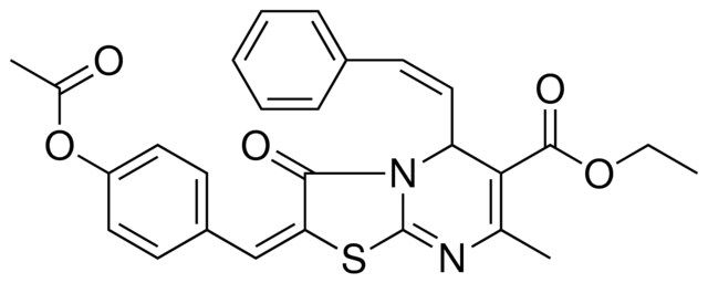 ETHYL (2E)-2-[4-(ACETYLOXY)BENZYLIDENE]-7-METHYL-3-OXO-5-[(Z)-2-PHENYLETHENYL]-2,3-DIHYDRO-5H-[1,3]THIAZOLO[3,2-A]PYRIMIDINE-6-CARBOXYLATE