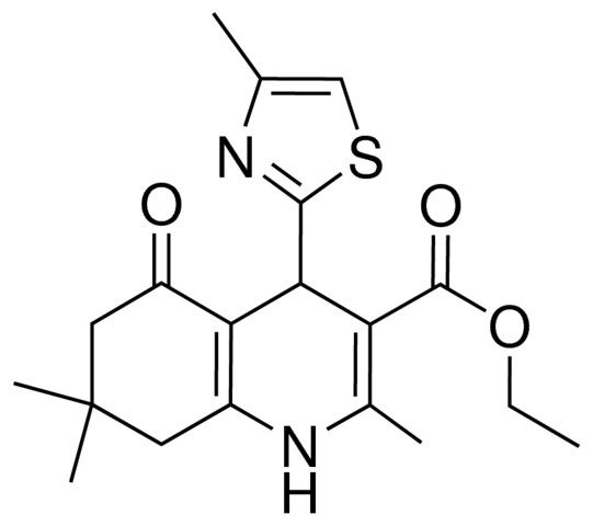 ETHYL 2,7,7-TRIMETHYL-4-(4-METHYL-1,3-THIAZOL-2-YL)-5-OXO-1,4,5,6,7,8-HEXAHYDRO-3-QUINOLINECARBOXYLATE