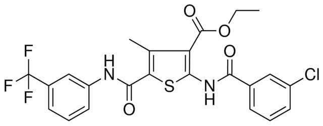 ETHYL 2-[(3-CHLOROBENZOYL)AMINO]-4-METHYL-5-{[3-(TRIFLUOROMETHYL)ANILINO]CARBONYL}-3-THIOPHENECARBOXYLATE