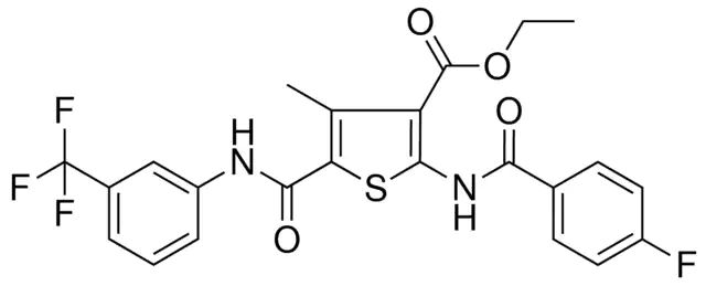 ETHYL 2-[(4-FLUOROBENZOYL)AMINO]-4-METHYL-5-{[3-(TRIFLUOROMETHYL)ANILINO]CARBONYL}-3-THIOPHENECARBOXYLATE