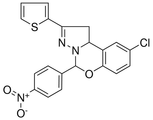 9-CHLORO-5-(4-NITROPHENYL)-2-(2-THIENYL)-1,10B-DIHYDROPYRAZOLO[1,5-C][1,3]BENZOXAZINE