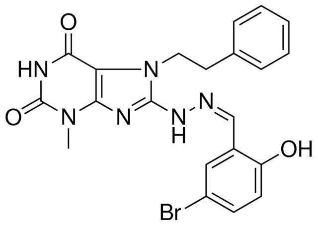 8(N'-(5-BR-2-HO-BENZYLIDENE)-HYDRAZINO)-3-ME-7-PHENETHYL-3,7-2H-PURINE-2,6-DIONE